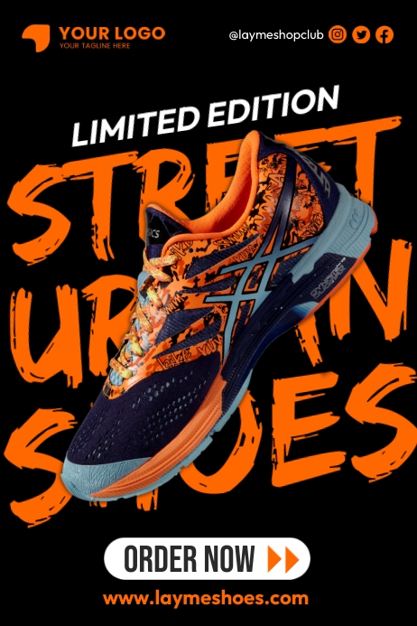 Orange Sneaker Poster Plakat template