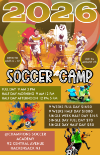 Orange Soccer Camp Tabloid Tabloide template