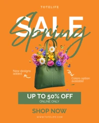 Orange Spring Bag Sale Flyer Instagram Portrait template