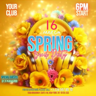 Orange Spring Break Party Instagram Post Video Instagram-bericht template