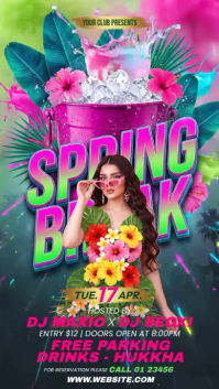 Orange Spring Break Party Instagram Story Instagram-verhaal template