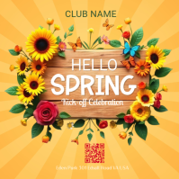 Orange Spring Celebration Instagram Post template