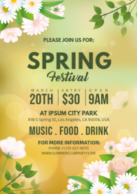 Orange Spring Festival A4 template