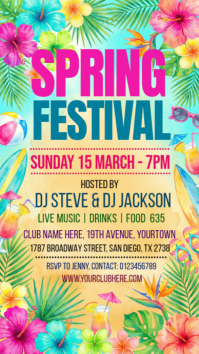 Orange Spring Festival Instagram Story template