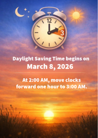 Orange Spring Forward A4 template