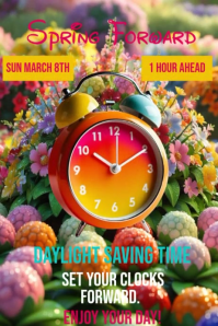 Orange Spring Forward Flyer Template 海报