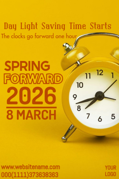 Spring Forward Orange Plantilla de Orange Spring Forward Poster | PosterMyWall