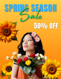 Orange Spring Sale Flyer Template
