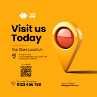 Orange Store Location Instagram Post Template