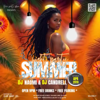 Orange Summer Night Party Kvadrat Template