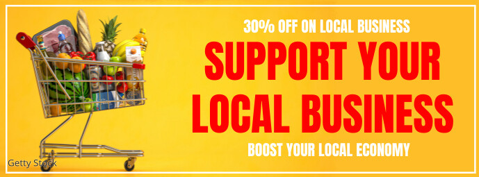 Orange Support Your Local Business  Facebook template