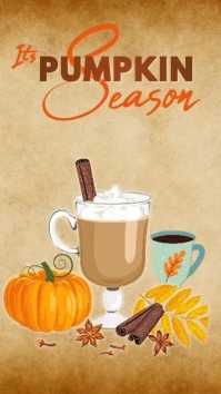 Orange/Tan Joyful Pumpkin Spice IG Story Historia de Instagram template