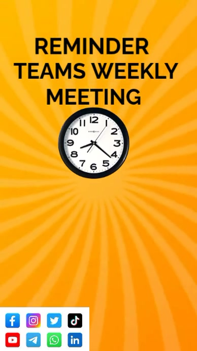 Team Building Reminder Sample Orange Team Meeting Reminder Instagram Reel Video Template | PosterMyWall