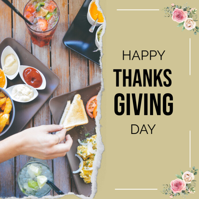 Orange Thanks Giving Instagram Post Template | PosterMyWall