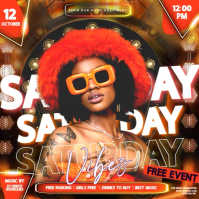 Orange Thanksgiving Club Party Event Ad Design Template Quadrato (1:1)