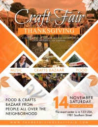 Orange Thanksgiving Craft Fair Flyer template
