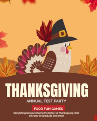 Orange Thanksgiving Instagram Portrait template