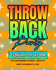 Orange Throwback Party Instagram Portrait Video template