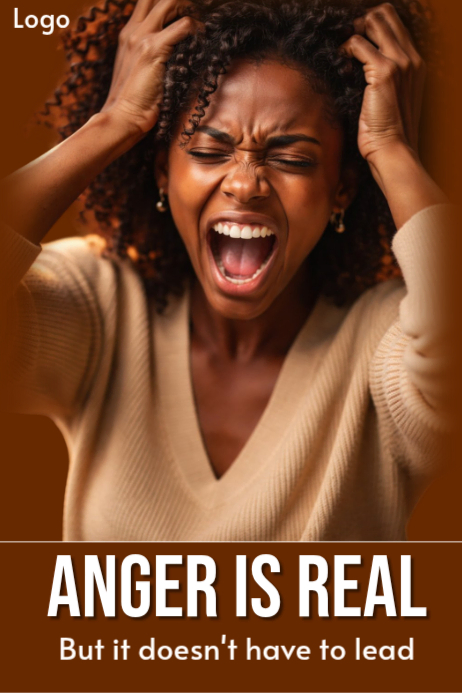 Modèle Orange Typographic Anger Awareness Poster – Emotional Control ...