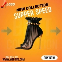 Orange Typographic Best Collection  Instagram Post template