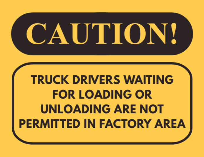 Orange Typographic Caution Flyer loading and unloading area template