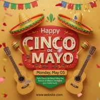 Orange Typographic Cinco De Mayo Instagram Post Instagram-Beitrag template