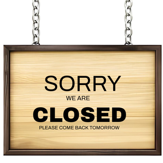 Orange Typographic Closed Sign Design Instagram Post Template ...