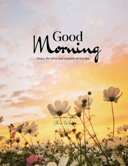 Modèle Orange Typographic Good Morning Templates Flyer (us Letter ...