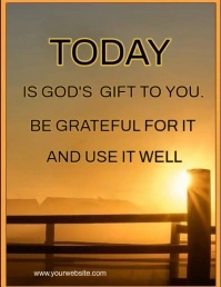 Orange Typographic Gratitude Living  Flyer (us Letter) template