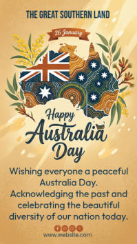 Orange Typographic Happy Australia Day Instagram Story Indaba yaku-Instagram template