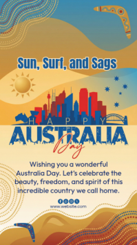 Orange Typographic Happy Australia Day Instagram Story template