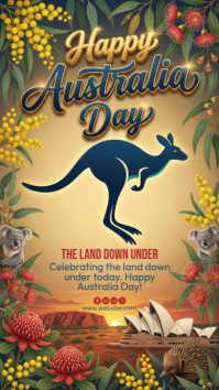 Orange Typographic Happy Australia Day Instagram Story template