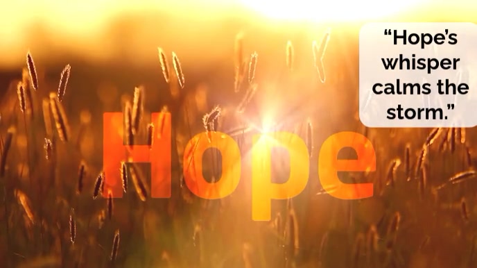 Orange Typographic Inspirational Hope Quotes  Digital Display (16:9) template