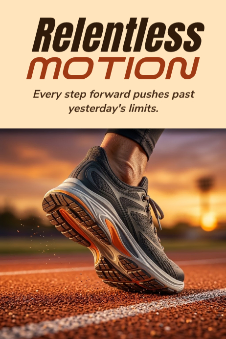Orange Typographic Running Motivation Poster Template | PosterMyWall