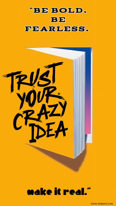 Orange Typographic The Image Is A Motivational Poster Featuring A Bold And Vibrant Orange Background História do Instagram template