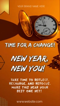 Orange Typographic Time For Change Instagram Story template