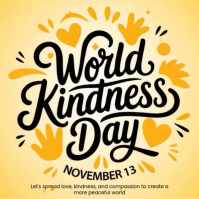 Orange Typographic World Kindness Day Instagram Post template