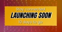 Orange Typographic Yellow launching soon Facebook Event Cover template