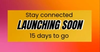 Orange Typographic Yellow launching soon Facebook Event Cover template