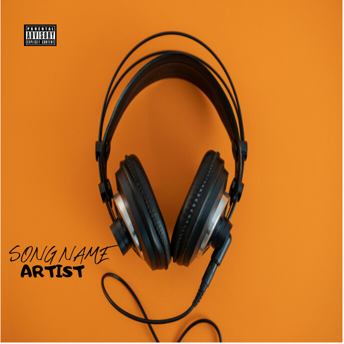 Orange Typography Design Style Album Cover template
