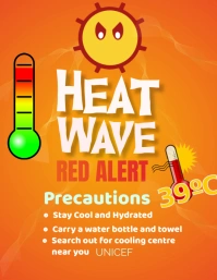 Orange Typography Heat Wave  Flyer (us Letter template