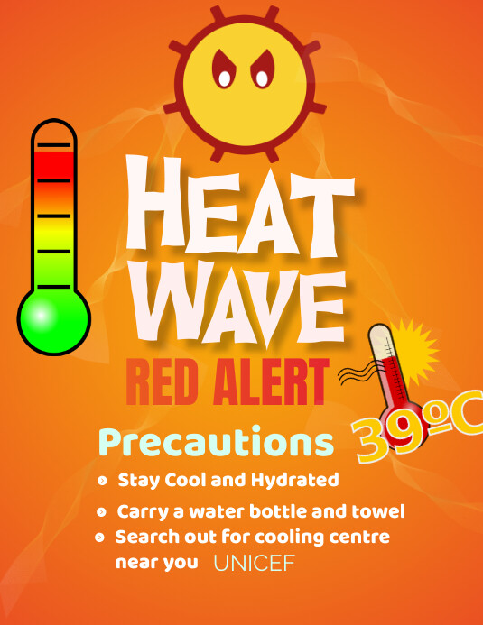 Orange Typography Heat Wave  Flyer (us Letter template