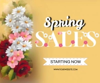 Orange Typography Spring Sales Medium Rectang template