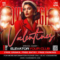 Orange Valentine's Day Club Event Instagram Post template