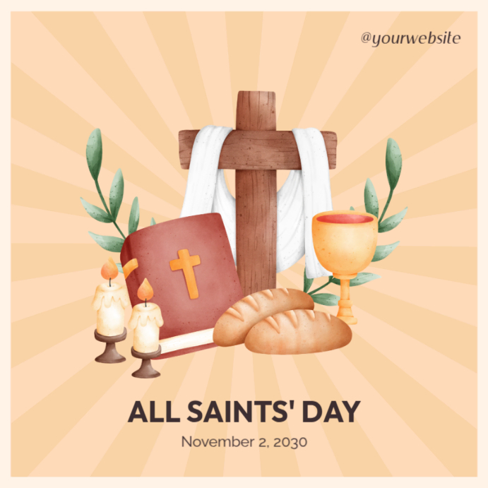Plantilla de Orange Vintage All Saints Day Instagram Post | PosterMyWall