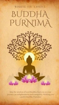 Orange Vintage Buddha Purnima  Tiktok Video Tiktok-Video template