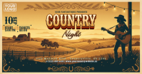 橙色 Country Music Night Obraz udostępniany na Facebooku Template