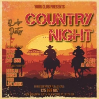 Orange Vintage Country Night Music Square (1:1) template