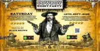 Orange Vintage Cowboy Party Template Design Facebook Event Cover Ikhava Yomcimbi WeFacebook