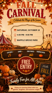 Orange Fall Carnival Instagram na Kuwento Template